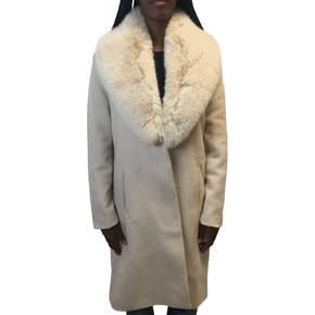 Casaco Alpelo Lã com Gola de Pelo Longo Blush 20800072