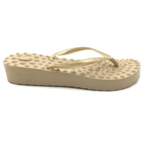 Chinelo Ortho Pauher Flyfeet Relax Anabela Bege AC058