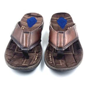Chinelo Pegada Masculino Couro Marrom 133222