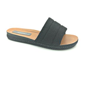 Chinelo Slide Mississipi Tecido Preto Conforto Q3393