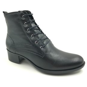 Coturno Comfort Plus Couro Salto Baixo Preto 2916