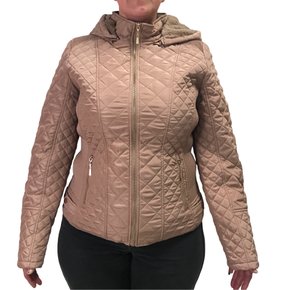 Jaqueta Alpelo Capuz Removível com Pelo Bege 1431