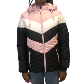 Jaqueta Dunialin Forro com Pelo Preta com Rosa 2201