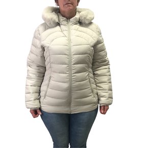 Jaqueta Dunialin Plus Size com Capuz Removível Bege 2231