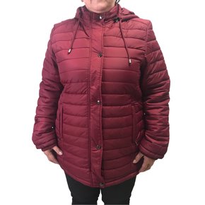 Jaqueta Dunialin Plus Size com Capuz Removível Bordo 2171