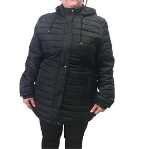 Jaqueta Dunialin Plus Size com Capuz Removível Preta 2171