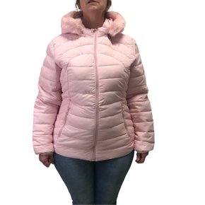 Jaqueta Dunialin Plus Size com Capuz Removível Rosa 2231