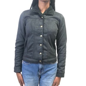 Jaqueta Erva Daninha Suede Aviador Curta Preta 715221
