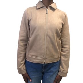Jaqueta Erva Daninha Suede Curta Bege 1J103