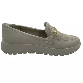 Mocassim Piccadilly Conforto Off White Pés Largos 950052