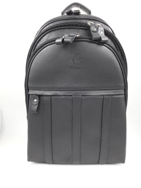 Mochila Couro Natural Expopelly Preta 053