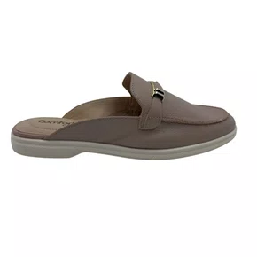Mule Comfortflex Couro com Detalhe Dourado Rosê 2560331