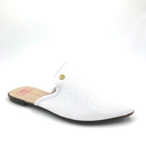 Mule Moleca Tressê Branco Bico Fino 5444.300