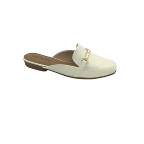 Mule Piccadilly Branco Salto Baixo 253002