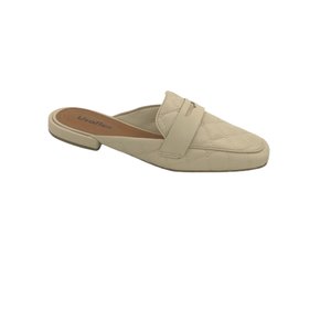 Mule Usaflex Matelassê Couro Creme AF1304