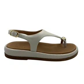 Papete Ramarim Feminina Off White Detalhe Dourado 2655202