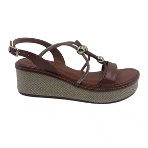 Sandália Anabela com Brilho Bebecê Marrom 4038443