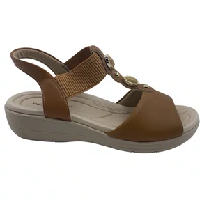 Sandália Anabela Fascite Plantar Piccadilly Marrom 239033