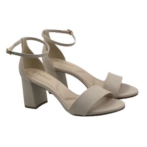 Sandália Bebecê Salto Médio Aveia Calcanhar Fechado 6025165