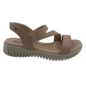 Sandália Calce Fácil Conforto Softli Bege 10305