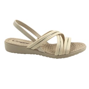 Sandália Campesí Calce Fácil com Brilho Nude 502