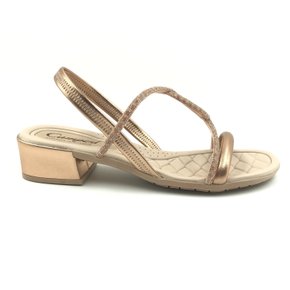 Sandália Campesí Salto Baixo Calce Fácil Rosê Gold 162