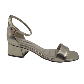 Sandália Casual Salto Bloco Baixo Bebecê Dourada 5250146