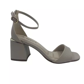 Sandália Casual Salto Bloco Médio Bebecê Bege 6011205