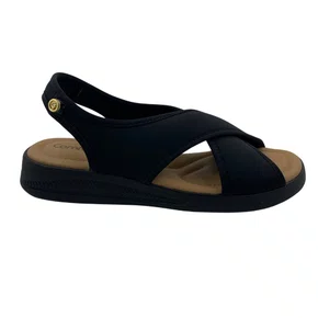 Sandália Comfortflex Preta Calce Fácil para Joanete 2634405
