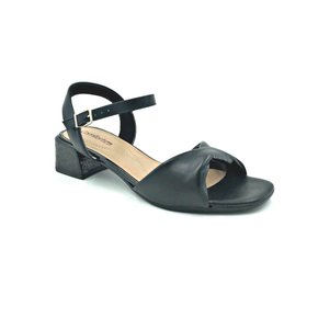 Sandália Comfortflex Preta Salto Grosso 2167404