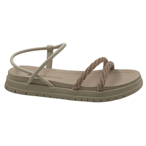 Sandália Dakota Papete com Strass Nude 6892