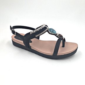 Sandália Dakota Preta Palmilha Anatômica Pedras 9051