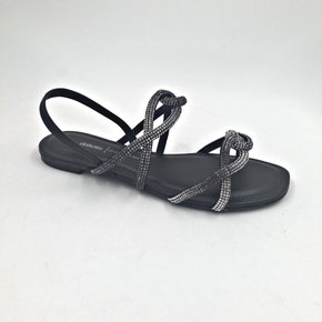 Sandália Dakota Rasteira Calce Fácil Preta Strass 9002