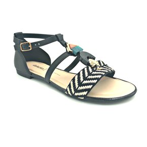 Sandália Dakota Rasteira Preta Com Pedra 7404