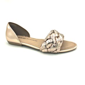 Sandália Dakota Rasteira Trançada Rosê Metalizada 7021