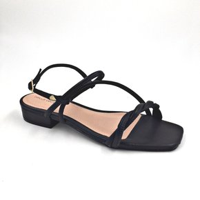 Sandália Dalla Vecchia Tamanho Especial Tiras Preta 181