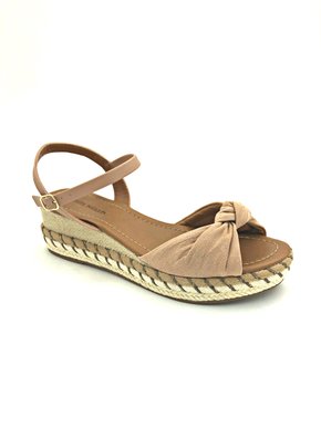 Sandália Flatform Com Nó Nobuck Pele Renata Mello 64064