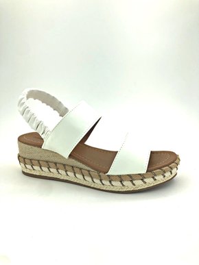 Sandália Flatform Renata Mello Branca Tiras Elástica 64062