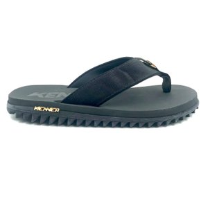 Sandália Kenner Kivah Preta com Detalhe Dourado