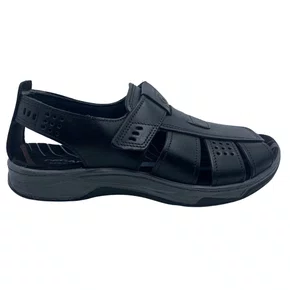Sandália Masculina Pegada Couro Preta 132256