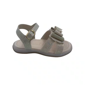 Sandália Menina Bebê Anatômica Kidy Bege com Brilho 12051