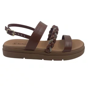 Sandália Papete com Brilho Bebecê Marrom 2210144