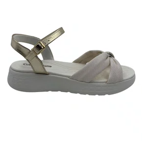 Sandália Papete Comfortflex com Enfeite Bege 2547403