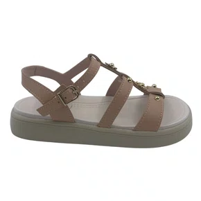 Sandália Papete Menina Mini Sua Cia Bege 52122