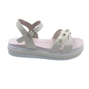 Sandália Papete Menina Mini Sua Cia Verniz Pérola 52115