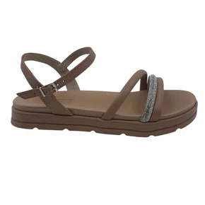 Sandália Papete Moleca com Brilho Nude 5490120