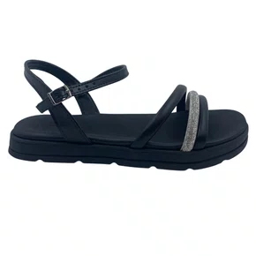 Sandália Papete Moleca com Brilho Preta 5490120