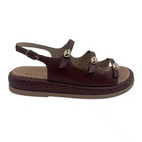 Sandália Papete Ramarim com Enfeite Marrom 2555205