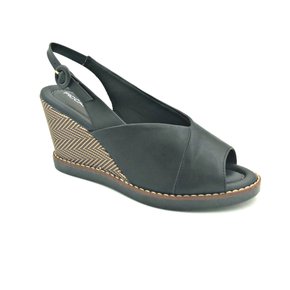 Sandália Piccadilly Anabela Preta Para Joanete 428026