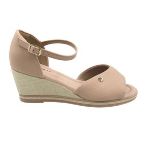 Sandália Piccadilly Anabela Salto Alto Nude 408215